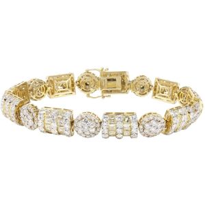 FrostNYC 14K Yellow Gold Cluster Diamond Bracelet / 33.97 Grams / 21.15 Carats