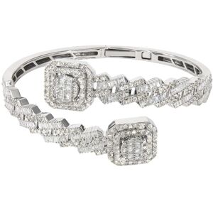 FrostNYC 14K White Gold Cluster Diamond Bangle  / 36.35 Grams / 4.8 Carats