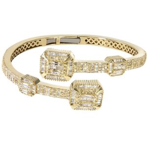 FrostNYC 14K Yellow Gold Diamond Baguette Bangle Bracelet / 30.16 Grams / 3.8 Carats