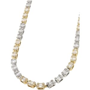 FrostNYC 14K Two Tone Baguette Diamond Tennis Chain / 42.55 Grams / 11.6 Carats