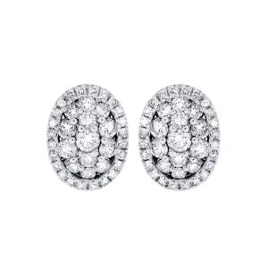 FrostNYC Stud Diamond Earrings For Men Illusion Set / 14K White Gold / 0.99 Carats