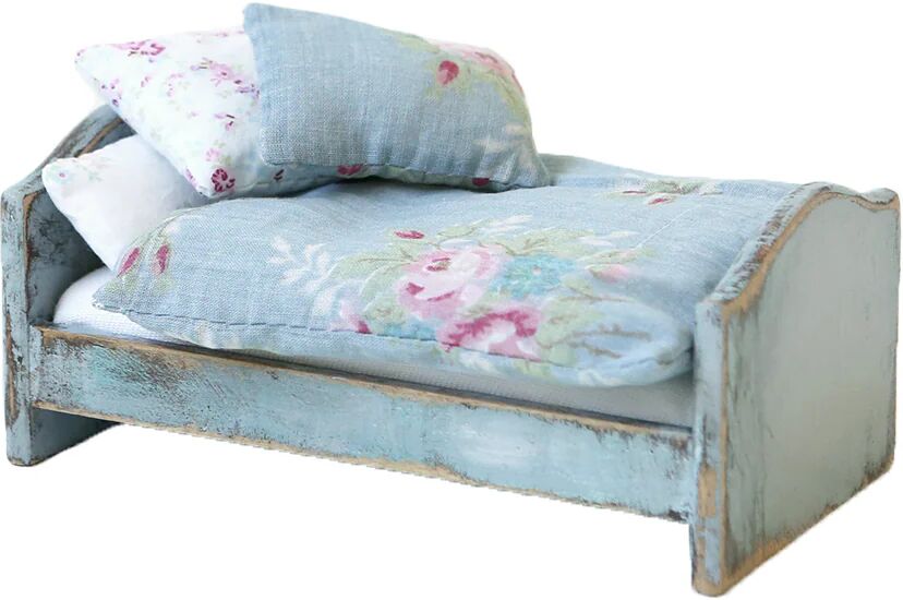 Rachel Ashwell Dollhouse Furniture - Blue Twin Bed