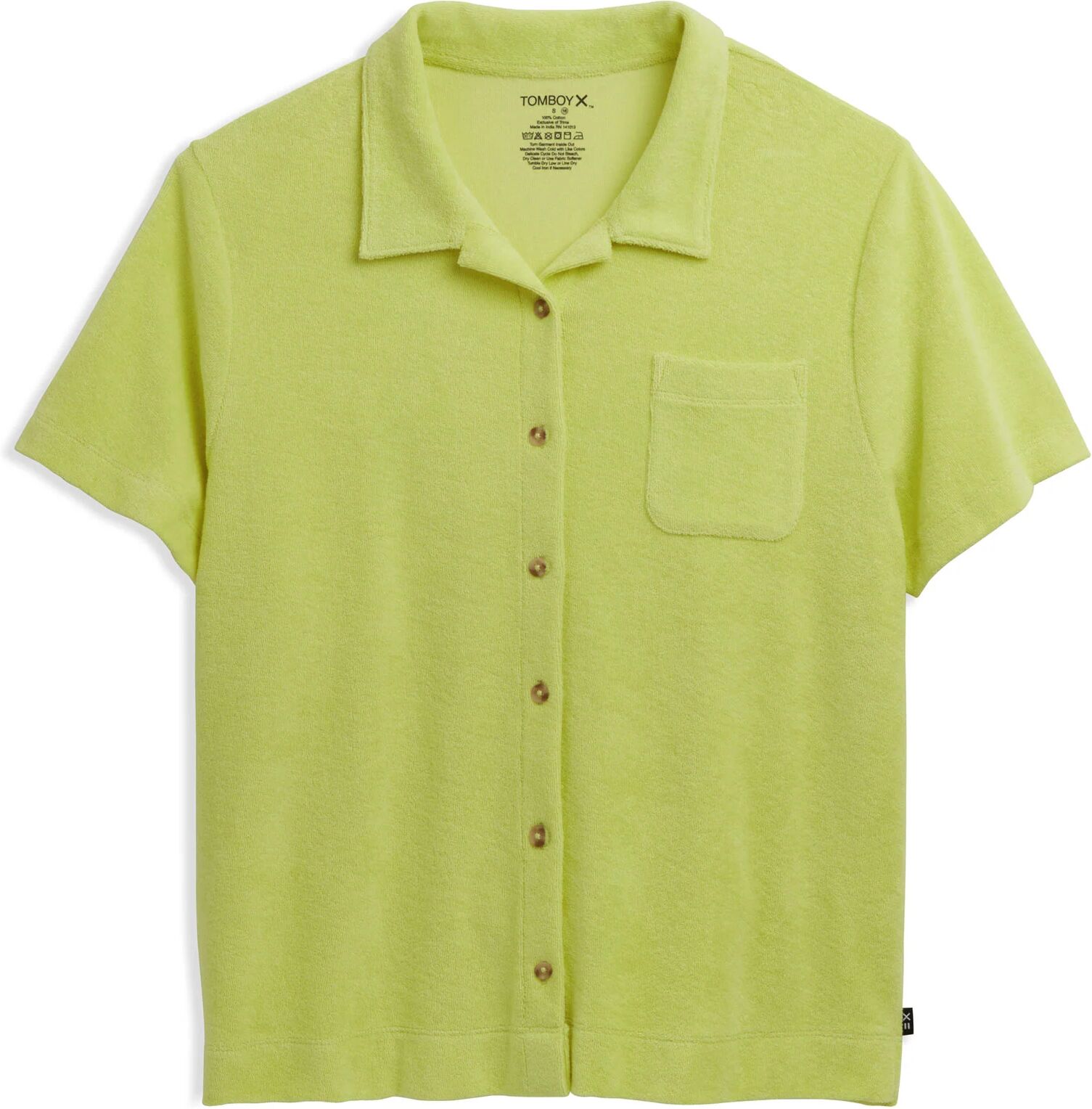 TomboyX Terry Cabana Shirt LC - Lime Sorbet - Lime Sorbet - Size: XS