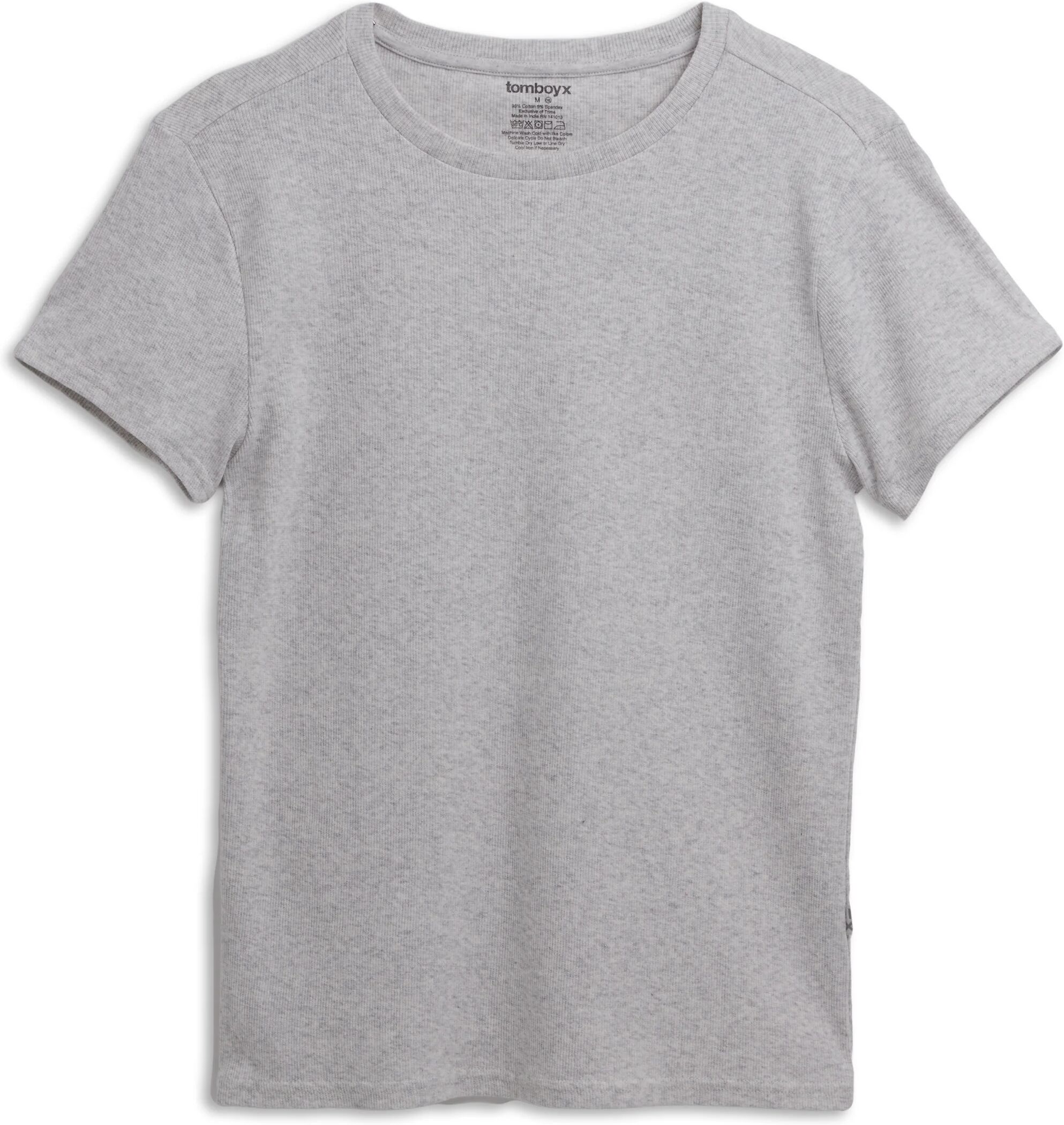 TomboyX Organic Cotton Rib Baby Tee - Cloud Gray - Cloud Gray - Size: 2X