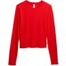 TomboyX Organic Cotton Rib Long Sleeve Tee - Fiery Red - Fiery Red - Size: 4X