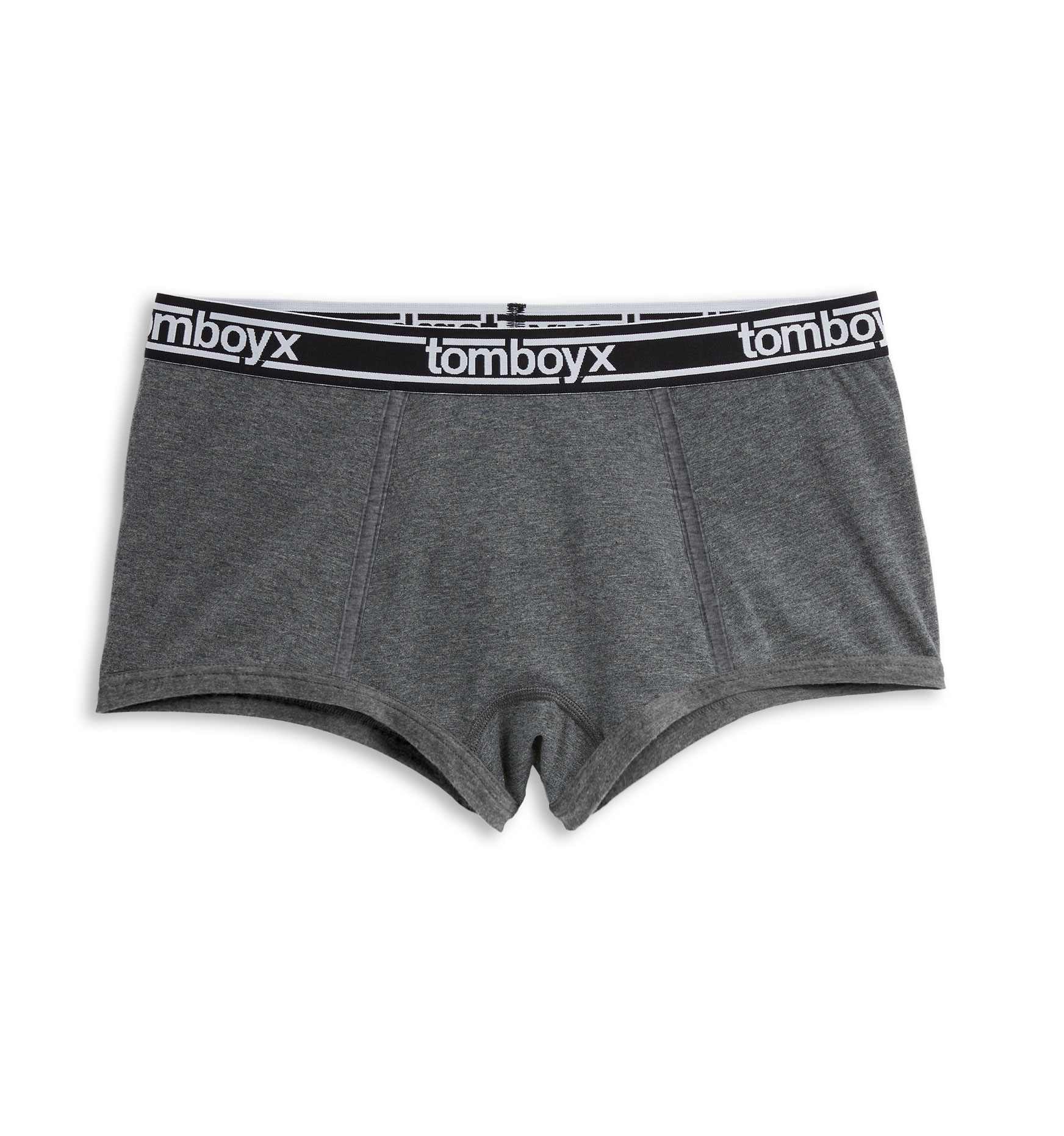 TomboyX Boy Shorts - Charcoal Logo - Charcoal Logo V2 - Size: 2X