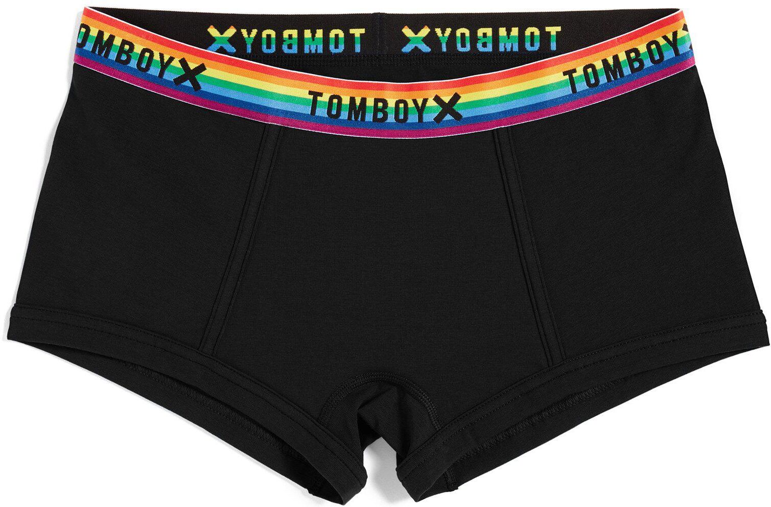 TomboyX Boy Shorts - Black Rainbow - Black - Size: 2XS