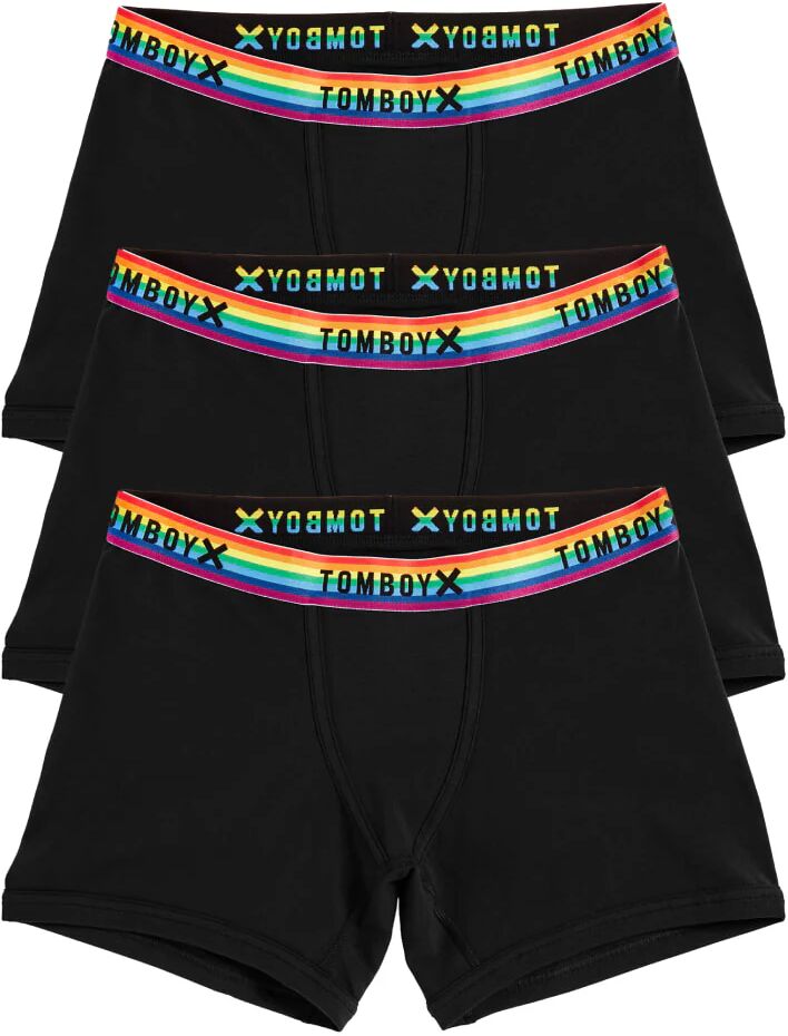 TomboyX 4.5" Trunks 3-Pack - Cotton Black Rainbow