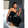 Mew Mews Fashion Eyre Spaghetti Sequin Midi Dress In Black