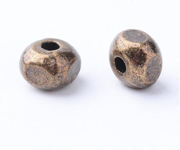 Tibetan Style Alloy Spacer Beads, Cuboid, Cadmium Free & Nickel Free & Lead Free, Antique Bronze, 4.5x4.5x3.5mm, Hole: 1mm, about 3400pcs/1000g - Beadpark.com