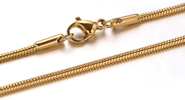 304 Stainless Steel Snake Chain Necklaces, with Lobster Claw Clasps, Golden, 19.6 inch(50cm), 1.5mm - Beadpark.com