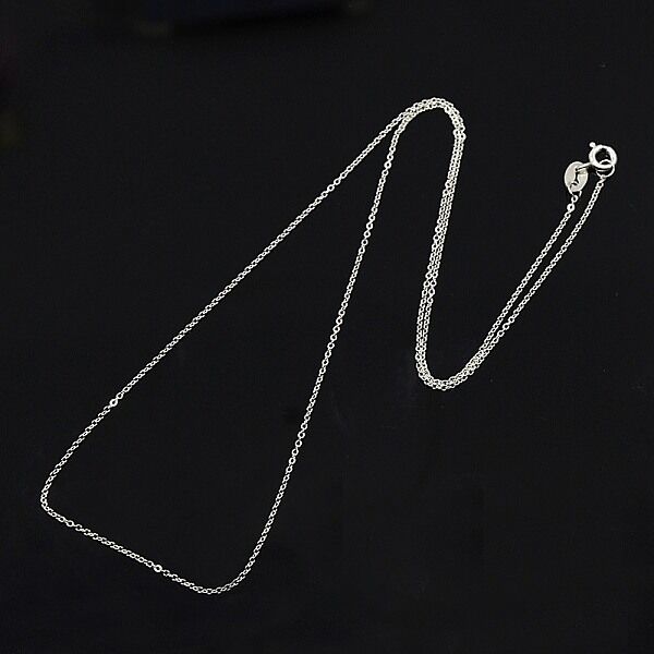 925 Sterling Silver Necklaces, Cable Chains, with Spring Ring Clasps, Thin Chain, Platinum, 16 inch, 1mm - Beadpark.com