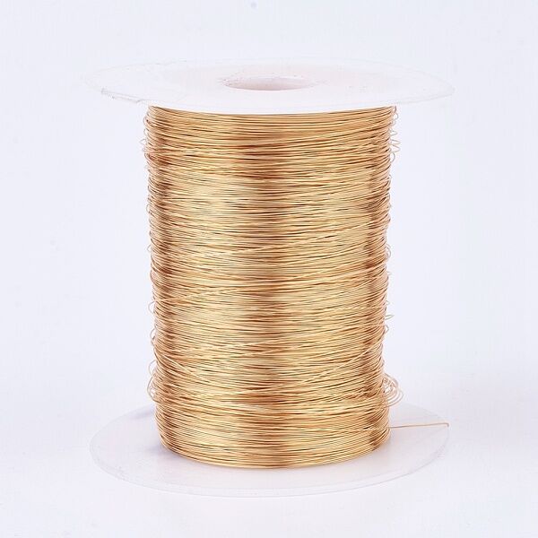 Eco-Friendly Copper Wire, Copper Beading Wire for Jewelry Making, Long-Lasting Plated, Real 18K Gold Plated, 24 Gauge, 0.5mm, about 1312.33 Feet(400m)/500g - Beadpark.com