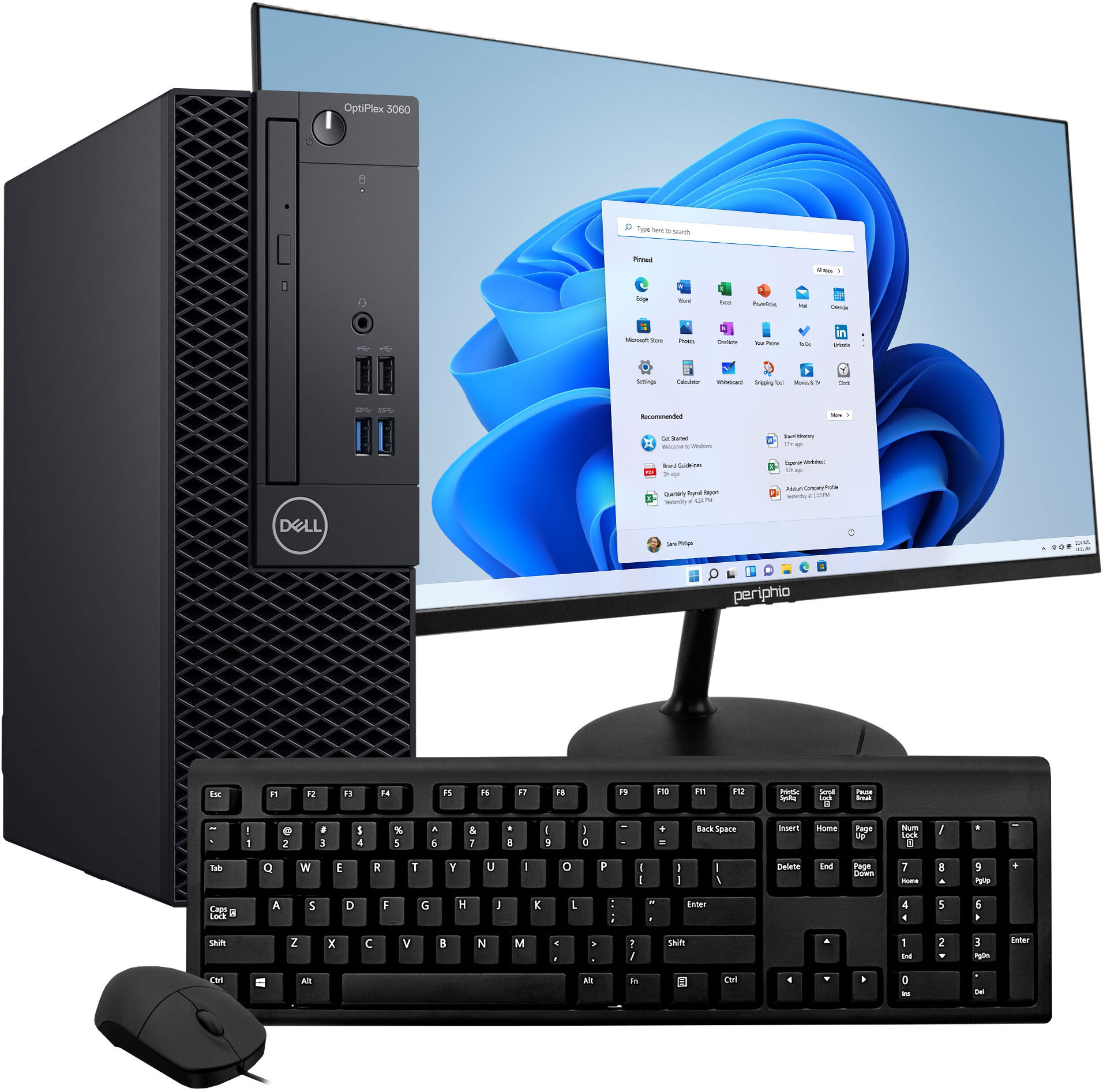 Dell OptiPlex 3060 PC Bundle / New 24 inch Computer Monitor, Keyboard, Mouse / Intel Core i5 (8th Gen), Windows 11, WiFi