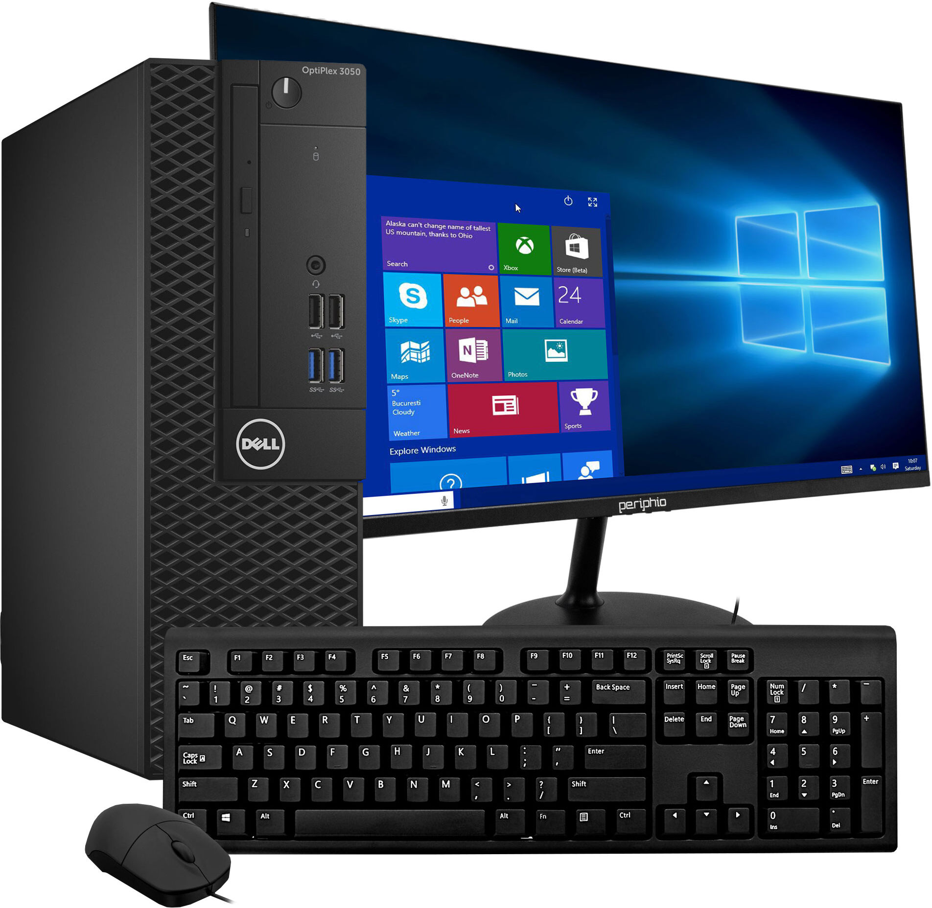 Dell OptiPlex 3050 PC Bundle / New 24 inch Computer Monitor, Keyboard, Mouse / Intel Core i5 (7th Gen), Windows 10, WiFi