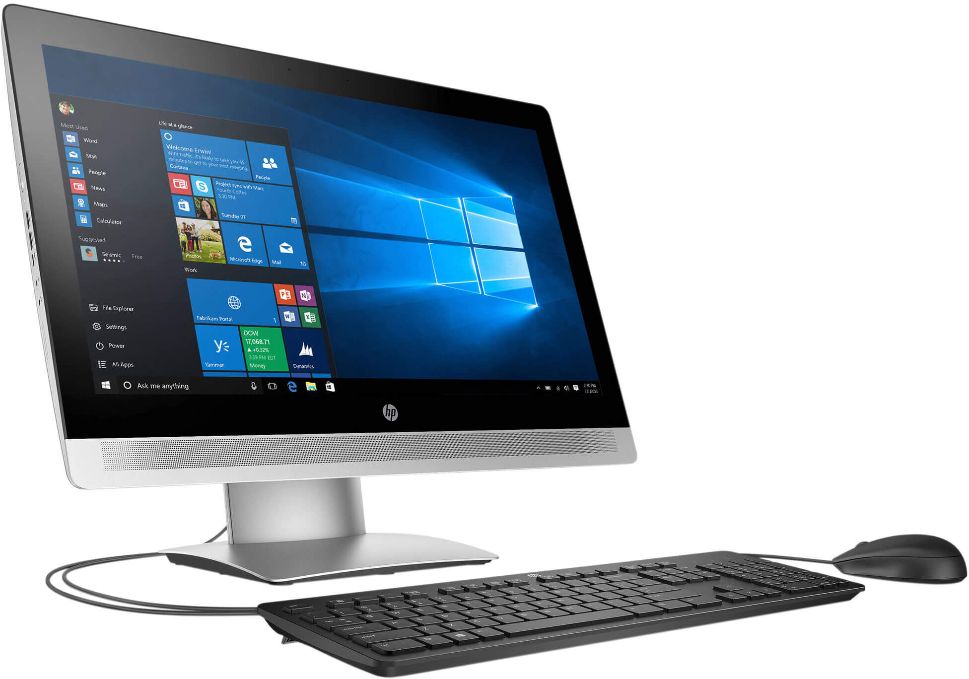 HP EliteOne 800 G2 23-inch All-in-One Computer: Intel Core i5 (6th Gen), Windows 10, Keyboard & Mouse, WiFi