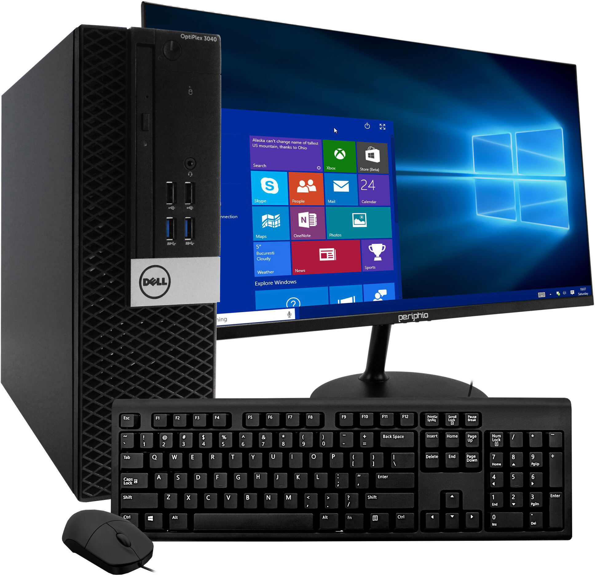 Dell OptiPlex 3040 PC Bundle / New 24 inch Computer Monitor, Keyboard, Mouse / Intel Core i5 (6th Gen), Windows 10, WiFi