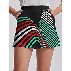 LightInTheBox Women's Tennis Skirts Golf Skirts Blue Green Rose Red Sun Protection Tennis Clothing Stripes Ladies Golf Attire Clothes Outfits Wear Apparel