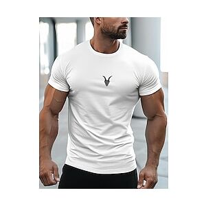 LightInTheBox Sheep Bull White Navy Blue Gray T shirt Tee Tee Top Men's Graphic 100% Cotton Shirt Fashion Classic Shirt Short Sleeve Comfortable Tee Street Sports Outdoor Summer Fashion Designer Clothing S M L XL