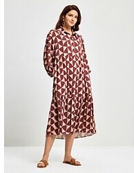 LightInTheBox Women's Burgundy Geometic Geometrical Moroccan pattern Spring Spring and Summer Dresses Pattern Dress beach vacation Vacation S M L