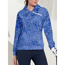 LightInTheBox Women's Golf Pullover Sweatshirt Blue Long Sleeve Thermal Warm Top Fall Winter Ladies Golf Attire Clothes Outfits Wear Apparel
