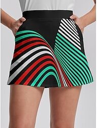 LightInTheBox Women's Tennis Skirts Golf Skirts Blue Green Rose Red Sun Protection Tennis Clothing Stripes Ladies Golf Attire Clothes Outfits Wear Apparel