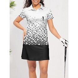 LightInTheBox Women's Golf Polo Shirt White Short Sleeve Sun Protection Top Ladies Golf Attire Clothes Outfits Wear Apparel