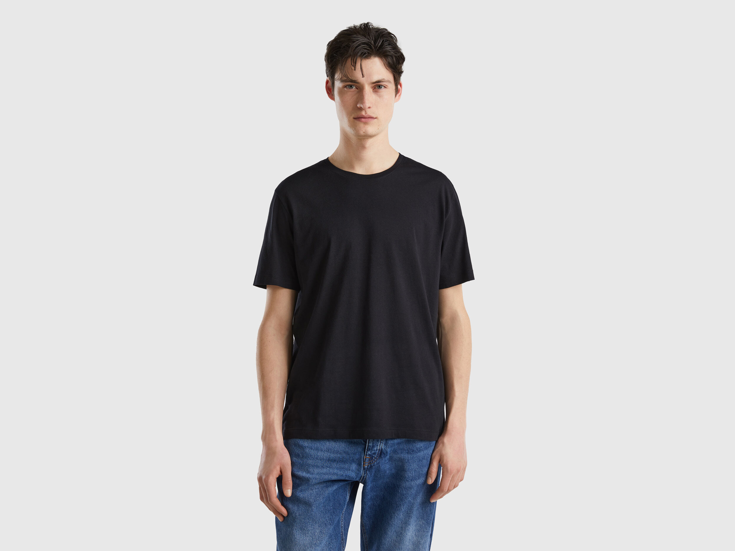United Benetton, T-shirt In Lightweight Jersey, size XXXL, Black, Men