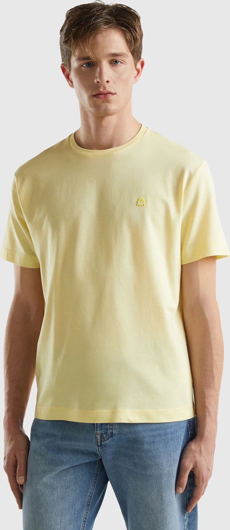 United Benetton, T-shirt In Micro Pique, size S, Yellow, Men