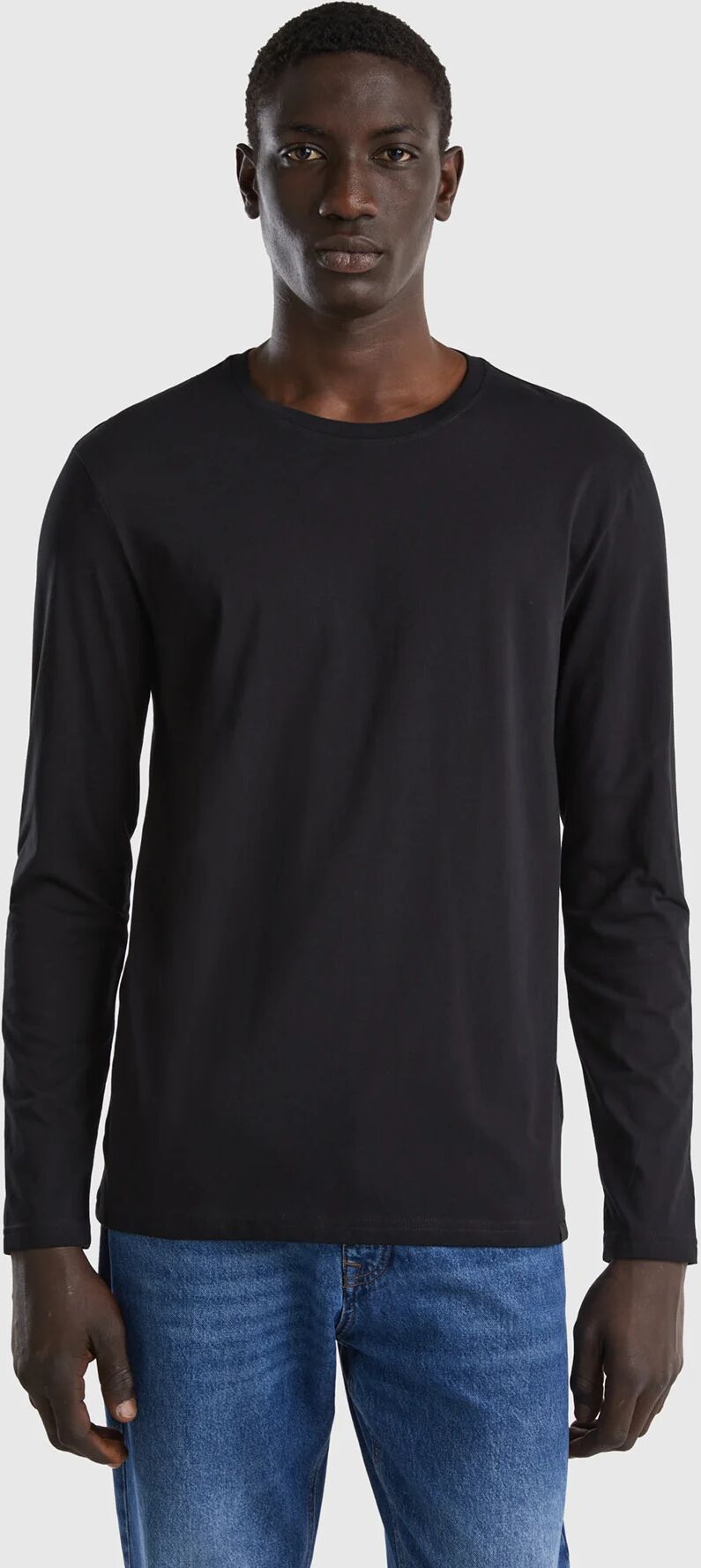 United Benetton, Long Sleeve Pure Cotton T-shirt, size XXXL, Black, Men