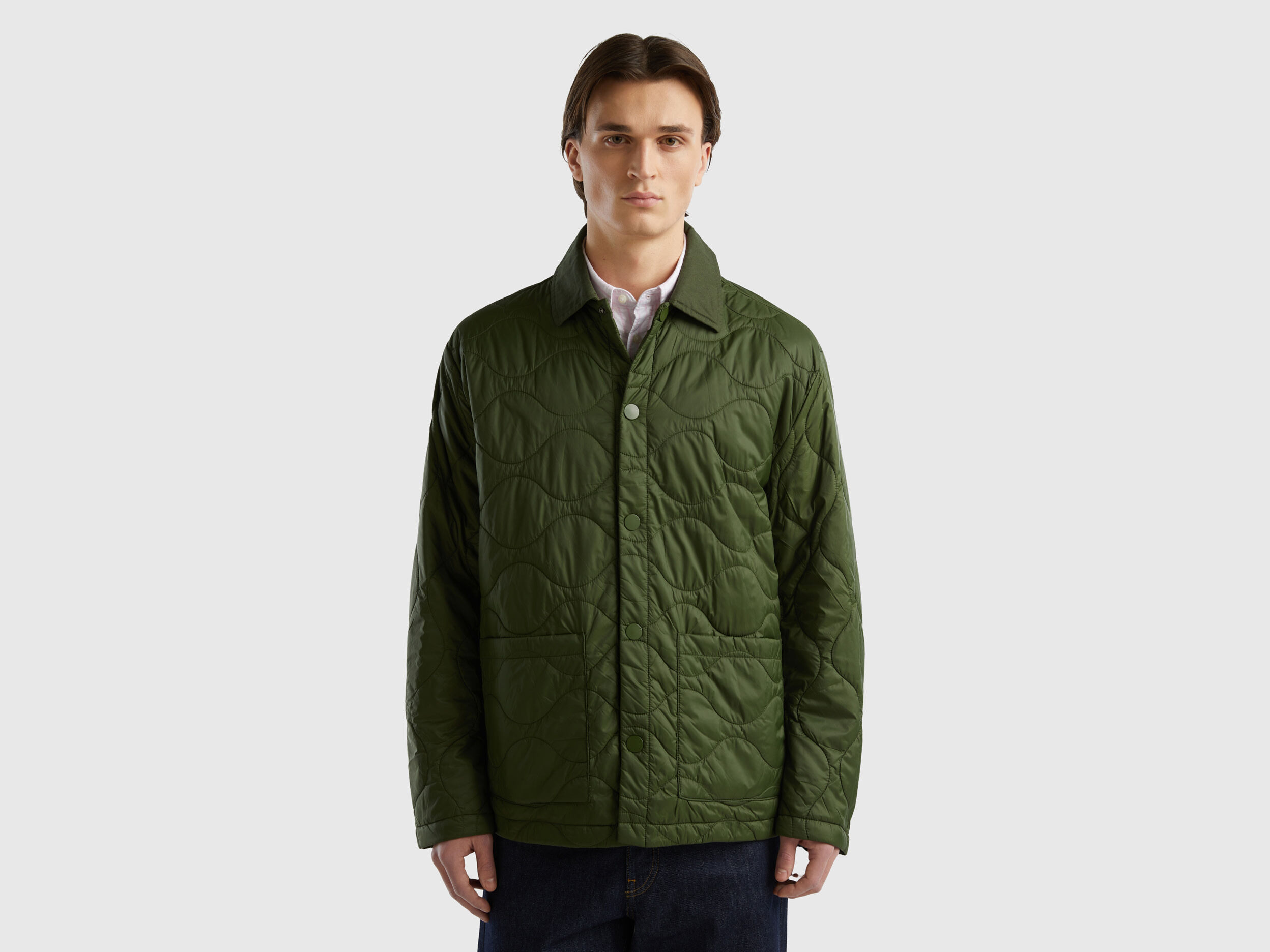 United Benetton, Quilted Jacket With Collar, size XXXL, , Men