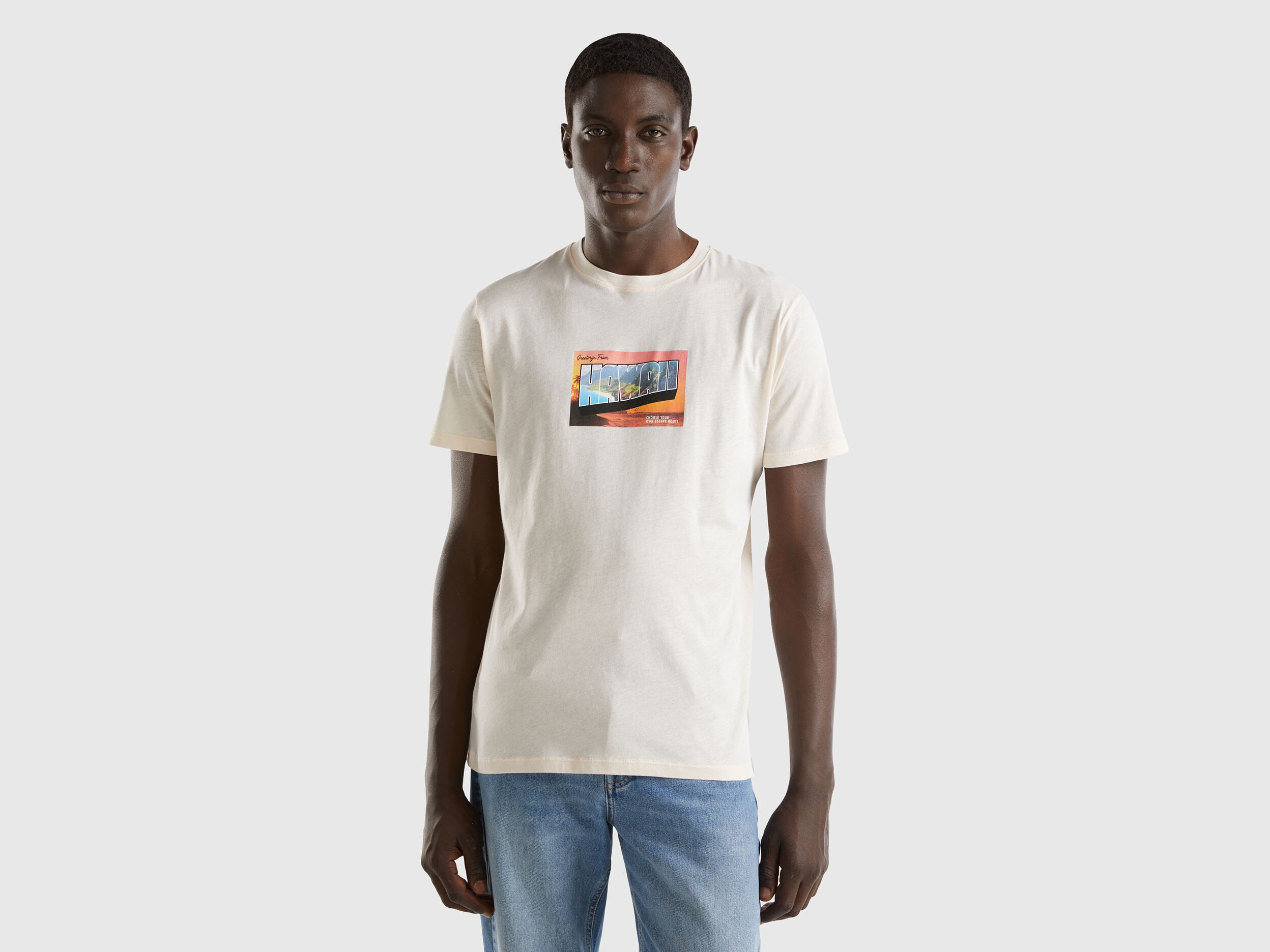 United Benetton, T-shirt In Lightweight Cotton, size S, Peach, Men