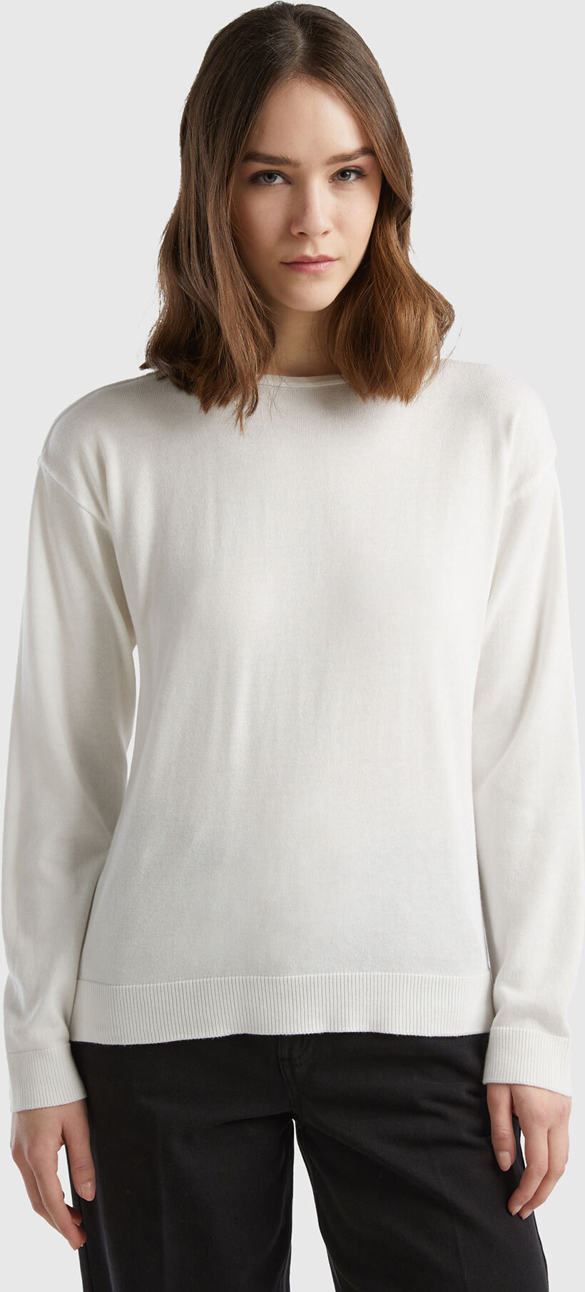 United Benetton, Boat Neck Sweater, size M, Creamy White, Women