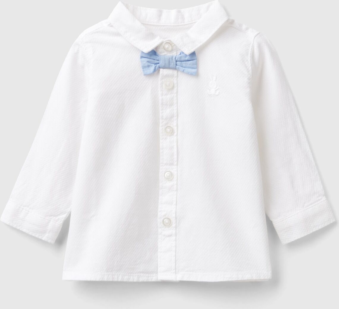 United Benetton, Shirt With Bow Tie, size 9-12, White, Kids