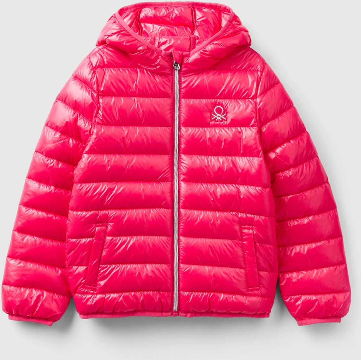 United Benetton, Puffer Jacket With Hood, size 2XL, Fuchsia, Kids