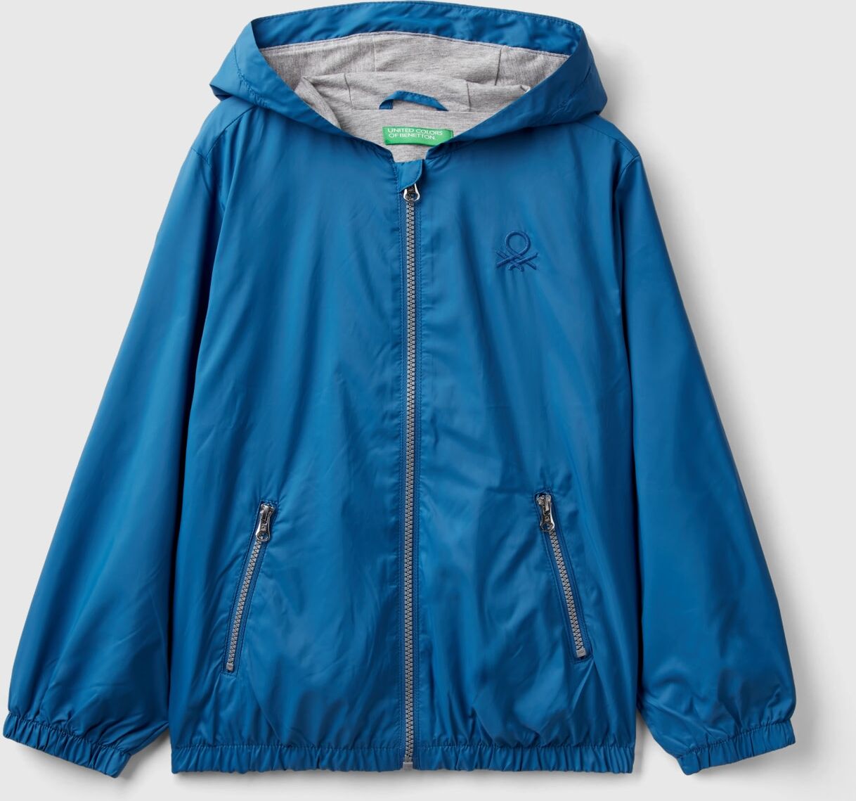 United Benetton, Nylon Jacket With Hood, size 2XL, Blue, Kids