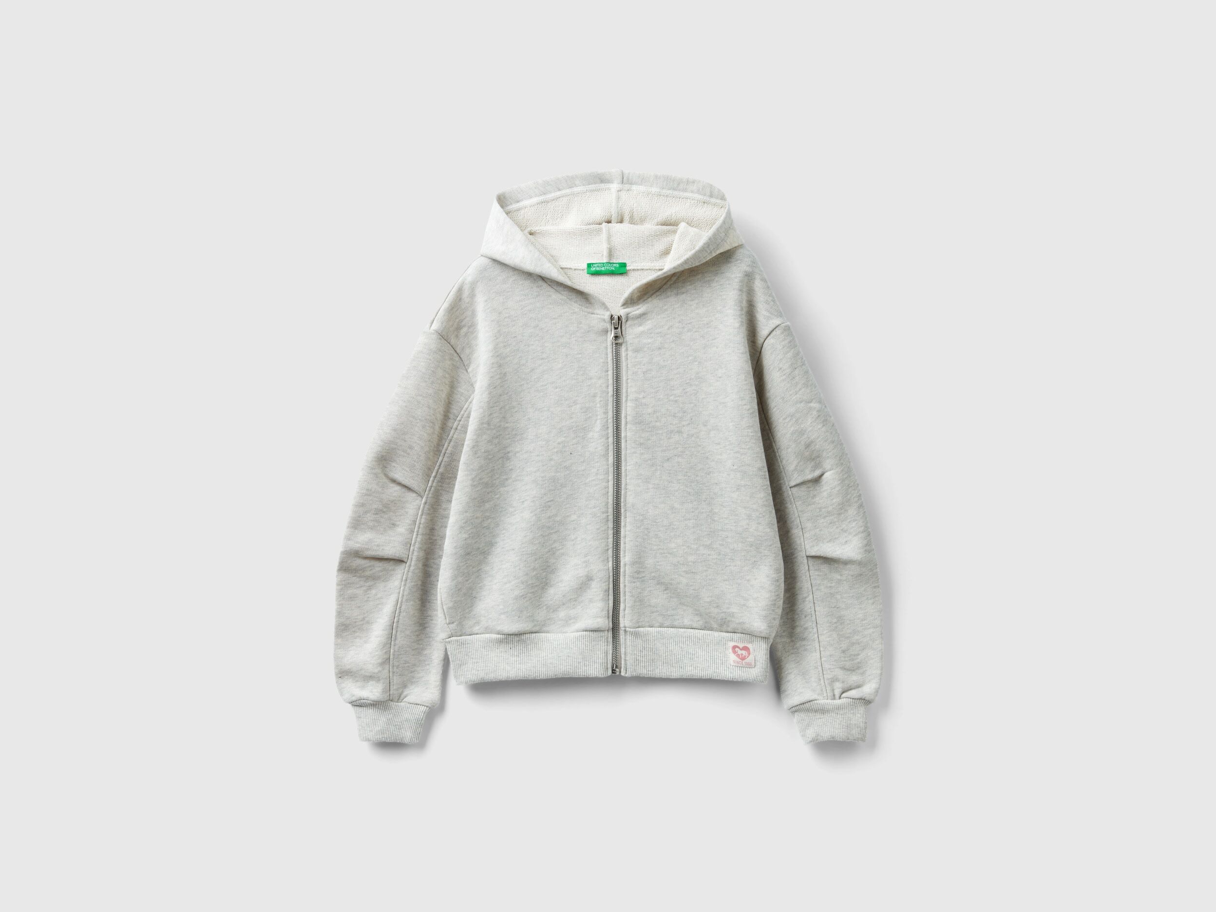 United Benetton, Zip-up Hoodie, size M, Light Gray, Kids