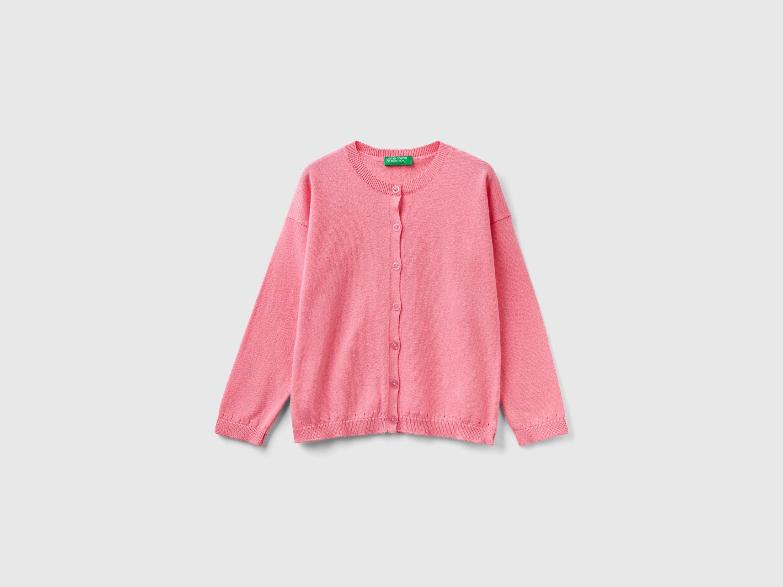 United Benetton, Cardigan With Glittery Buttons, size 4-5, Pink, Kids