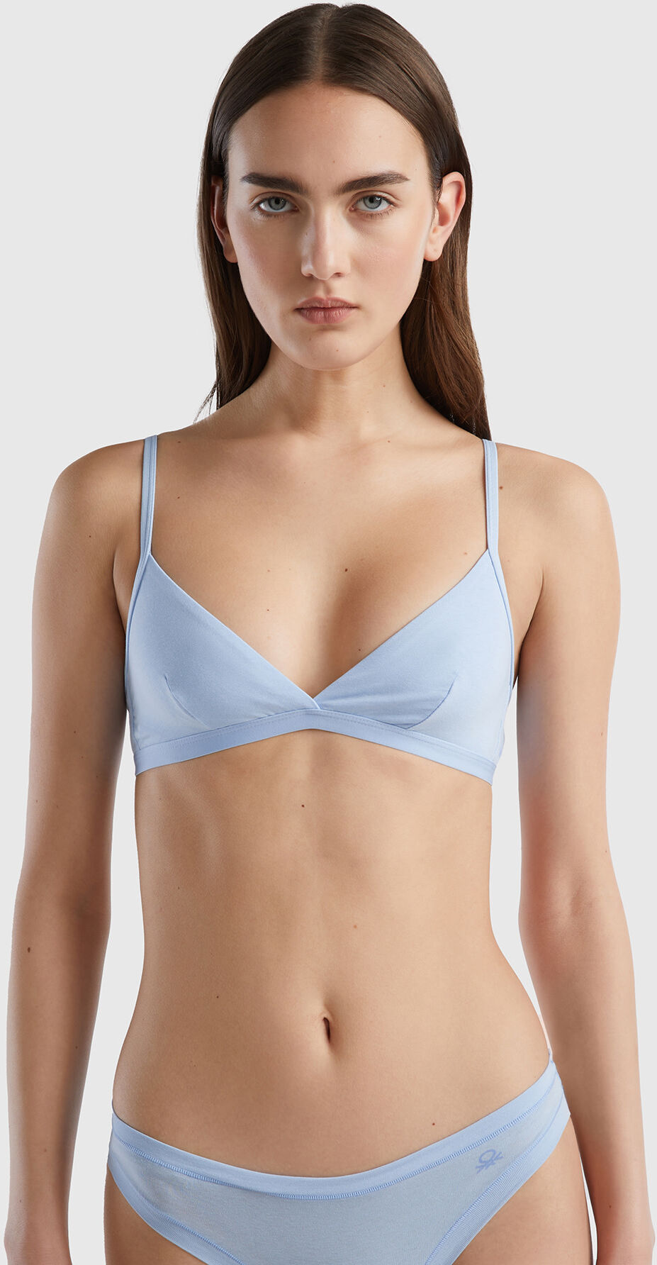 United Benetton, Super Stretch Triangle Bra, size 32, Sky Blue, Women