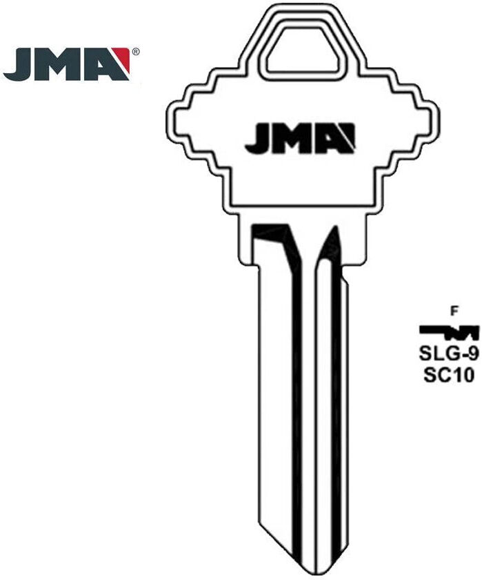 JMA for A1145F 6-Pin Schlage Keys - nickel Finish / SC10 NP - 50 Pack