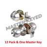 Kenaurd Knob & Deadbolt Combo Lockset Satin Chrome & Master Key KCL01M-SS-SC1 (12 Pack)