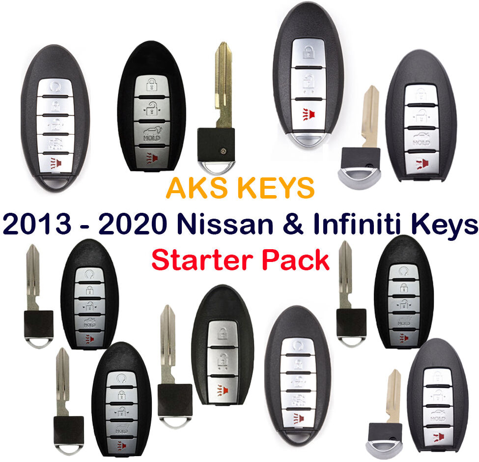 AutoKey Supply USA Corp. 2013 - 2020 Nissan & Infiniti Keys - Starter Pack (10 Pack)