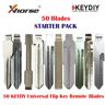 KEYDIY Universal Flip Key Remotes Blades - Starter Pack (50 Pack)