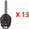 AutoKey Supply USA Corp. 2012 - 2019 Subaru Remote Head Key 4B FCC# CWTWBU766 - 433 MHz - CANADA (15 Pack)