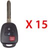 AutoKey Supply USA Corp. 2013 - 2021 Toyota Remote Head Key 3B FCC# HYQ12BDP - H Chip (CANADIAN VEHICLES) (15 Pack)