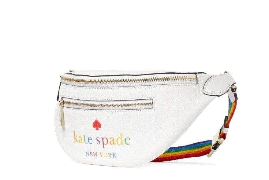 Kate Spade Leila Pride Rainbow Belt Bag Waistpack Fanny Crossbody Sling White