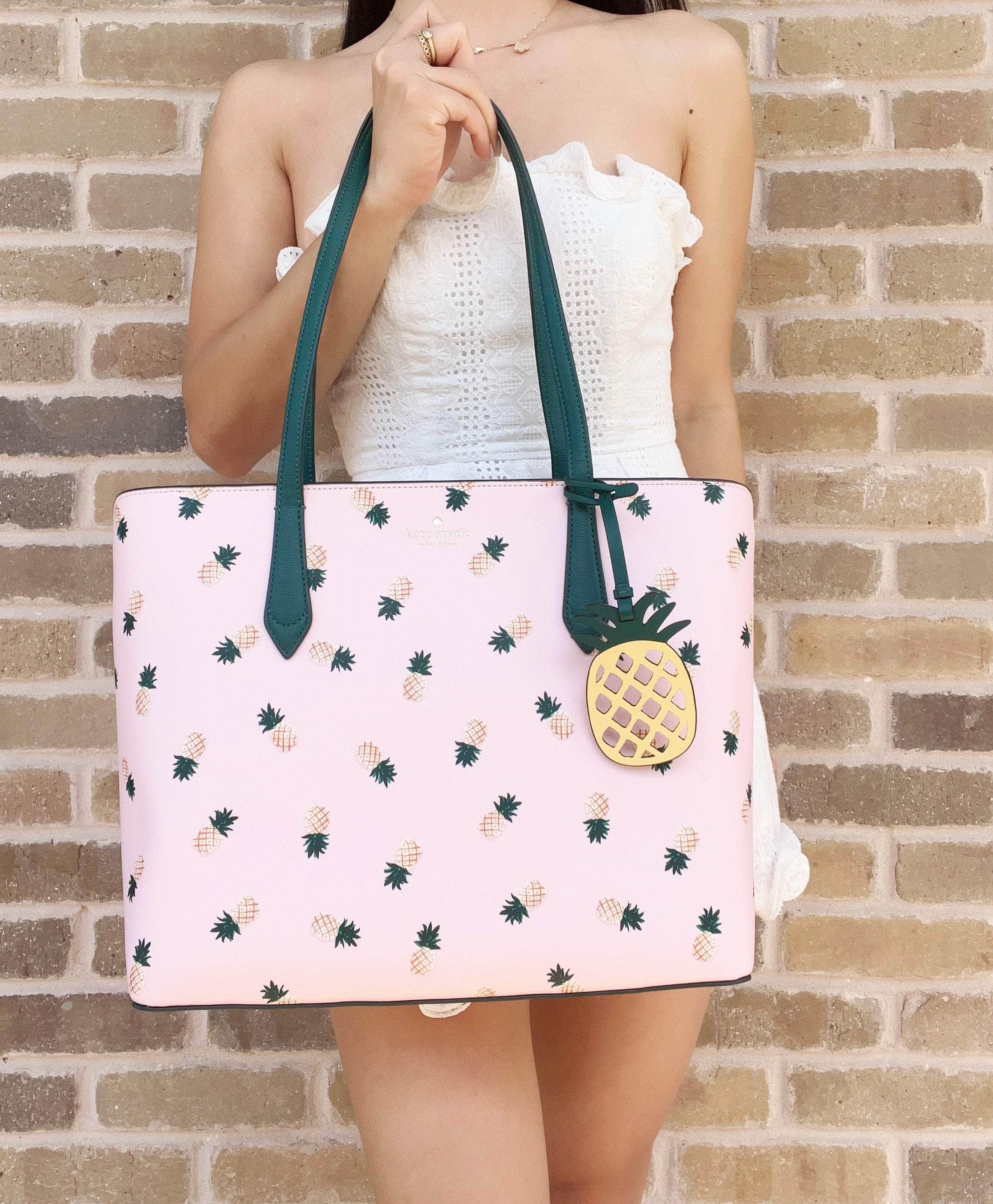 Kate Spade Marlee Pineapple Shoulder Tote Bag Purse Pink Multi