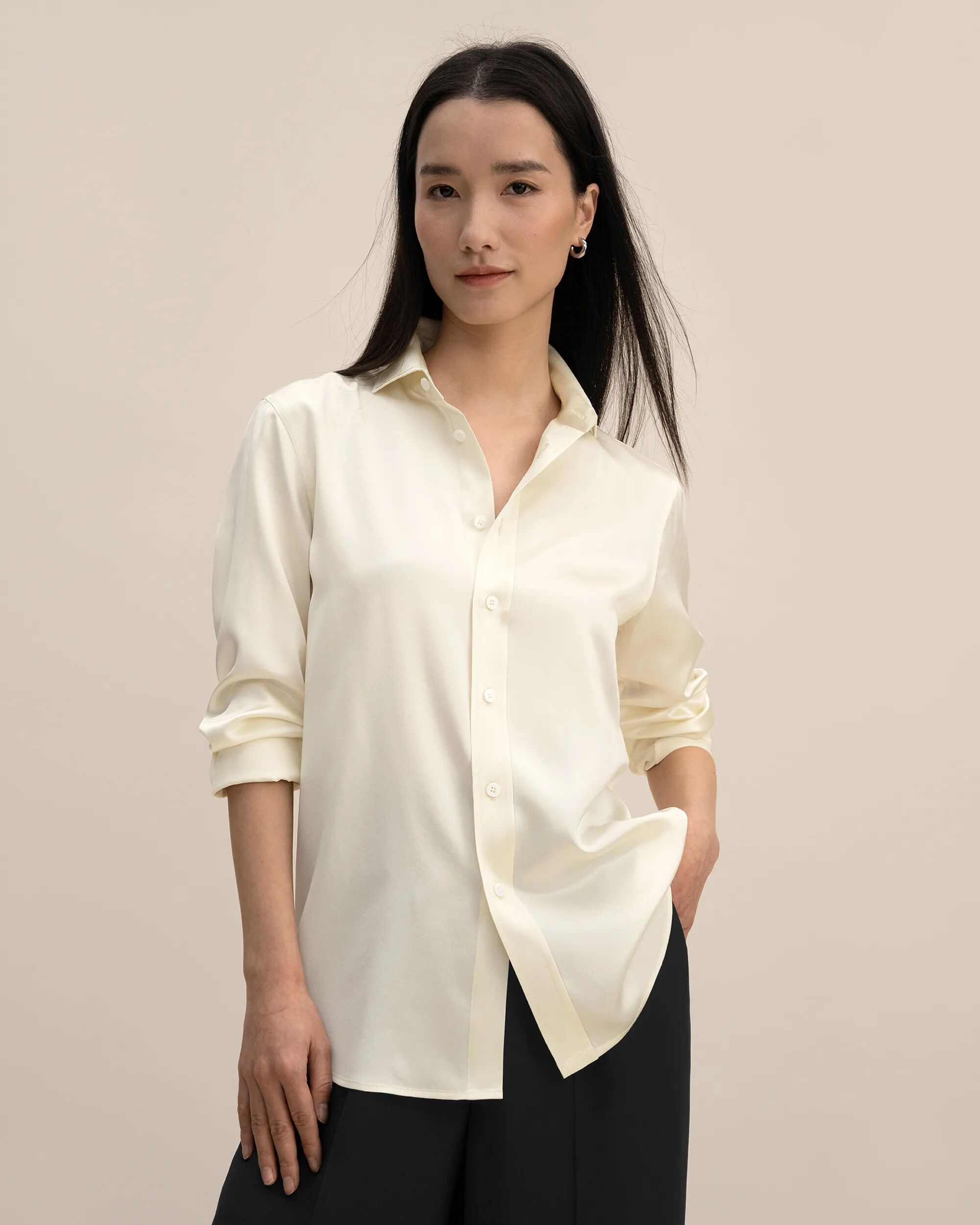 LILYSILK Business White Shirt   Silk Plain   Silk Shirts Women Tailored Lily 8