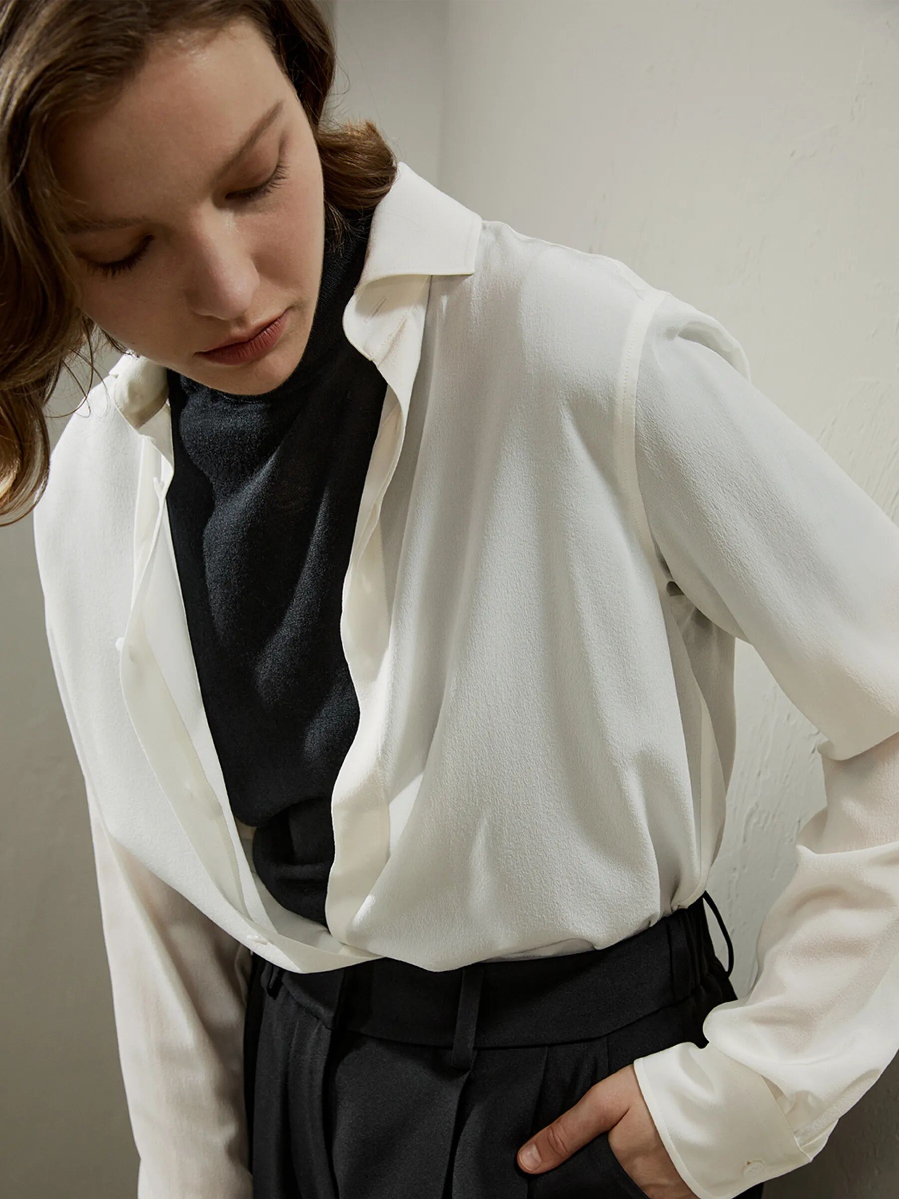 LILYSILK Business White Shirt   Silk   Women Wrinkle Resistant Lightness Basic Long Sleeves Light Soft Tops 12