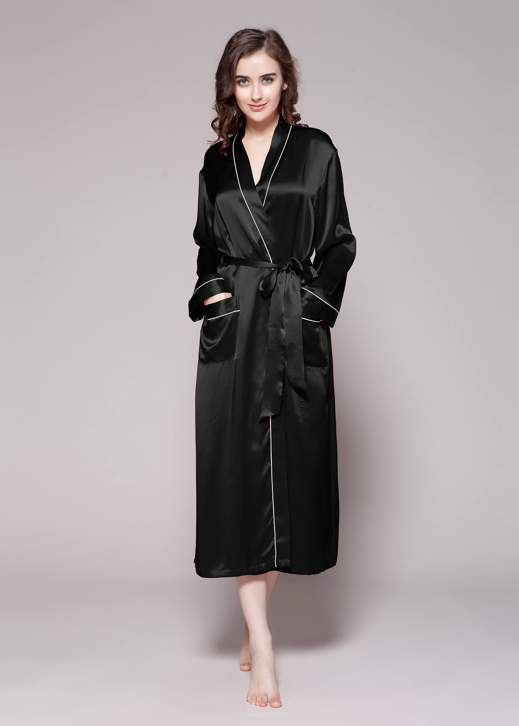 LILYSILK Silk Robes Womens Long Black XL Onlines An Essential Item To Enhance Your Sleep